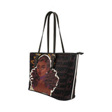 Beautiful, Powerful, Perfect large leather tote Leather Tote Bag (Model 1651) (Big) - Our Wings of Gold