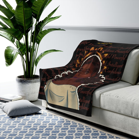 Beautiful, Powerful, Perfect Velveteen Blanket - Our Wings of Gold