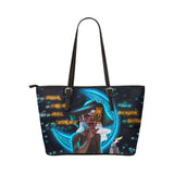 What we Imagine we can Become leather tote Leather Tote Bag (Model 1651) (Big) - Our Wings of Gold